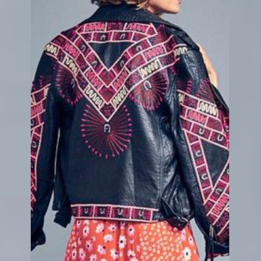 Free People Zandra Rhodes Stardust Biker Jacket